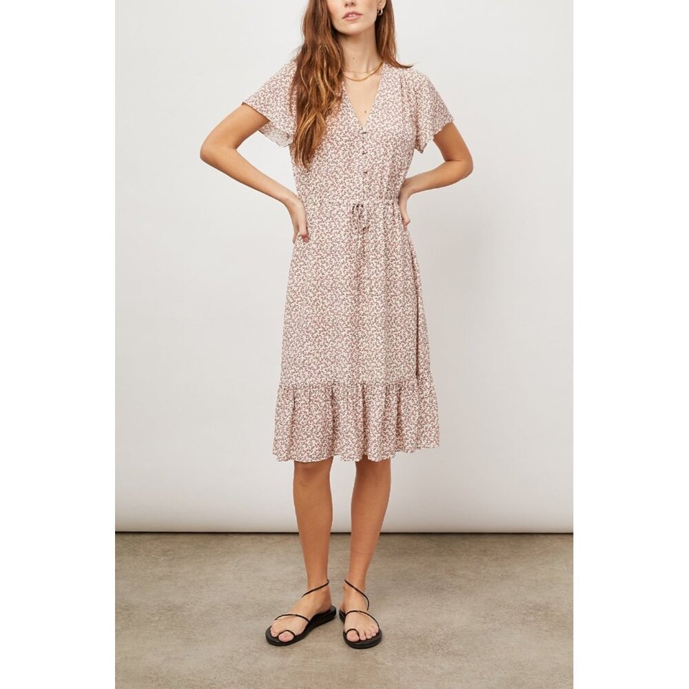 Rails Kiki Garden Party Rayon Dress Size S Pink Ditzy Floral